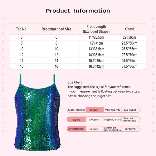 Kids Girls Tank Vest Shiny Dancewear Tango Tops Sequins Jazz Modern Costume - Picture 18 of 57