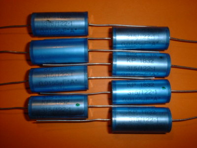 8x Condensatori Assiali Roederstein KP1832 8900pF 1200V 2% - Pietra 8,9 NF