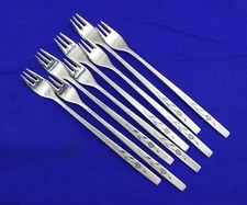 8 Oneidacraft SEA FOOD FORKS Capistrano Deluxe StainlessBURNISHED HANDLES