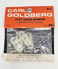 Vintage Carl Goldberg FH-1 Flat Hold Downs RC Airplane Hardware w/ Screws NOS