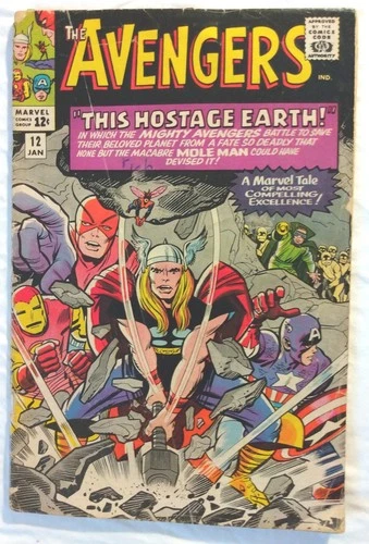 Avengers #12 1965 Vintage Marvel Comic Iron Man Captain America Thor Wasp