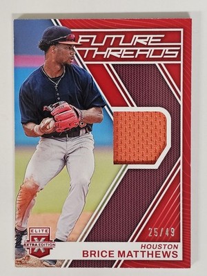 2023 Elite Extra Edition Future Threads Red /49 Brice Matthews -Read See Pics