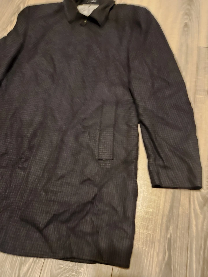 Abrigo Coche CLÁSICO CHARLES TYRWHITT 100% Lana Cuadros 38R Negro Gris Inglaterra  Foto 3 de 4