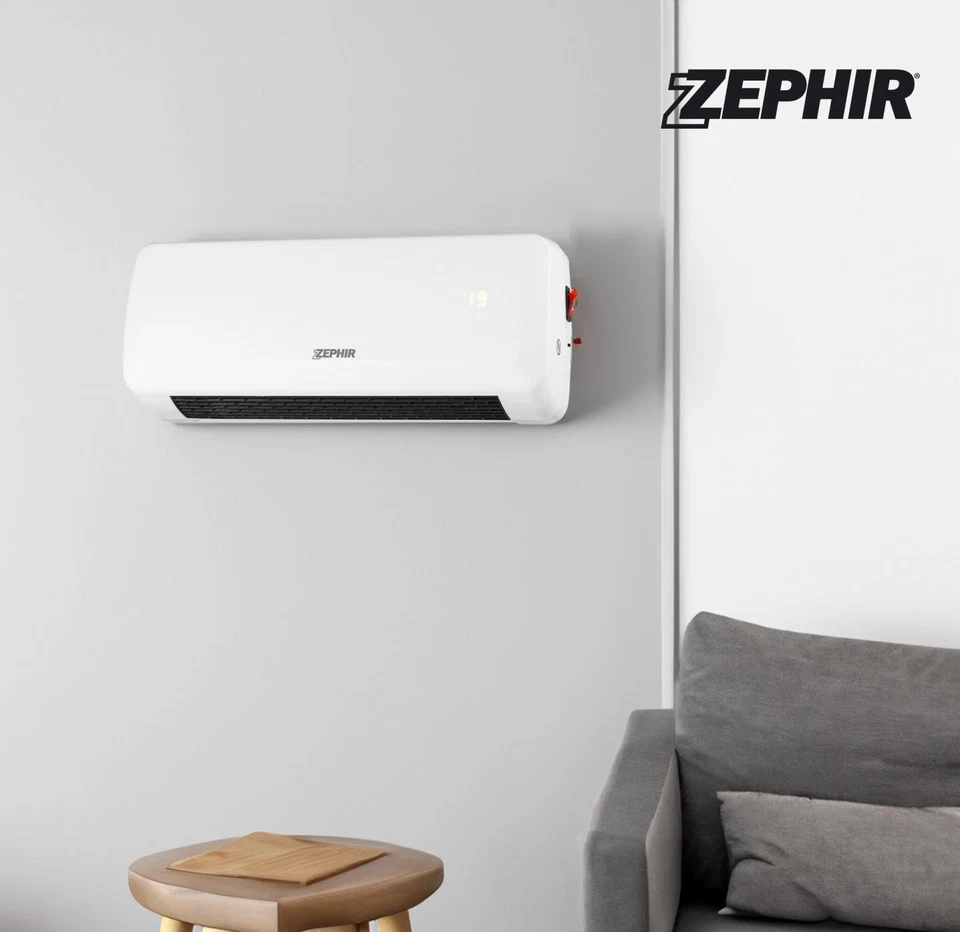 Zephir Termoventilatore Elettrico a Parete 2000W con Timer Bianco ZMW3019B - Immagine 2 di 2