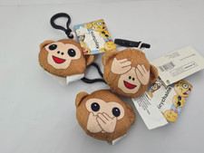 Keychains Emoji Monkey Plush Keyring, Bag Charm, Backpack Clip LOT/2 CHOOSE