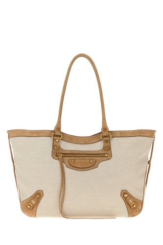BALENCIAGA $2250 Le City Medium Beige/Camel Beach Tote Bag New & Authentic