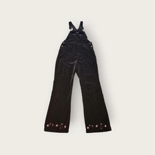 Cherokee Women's Black Overalls with Floral print Vintage Y2k