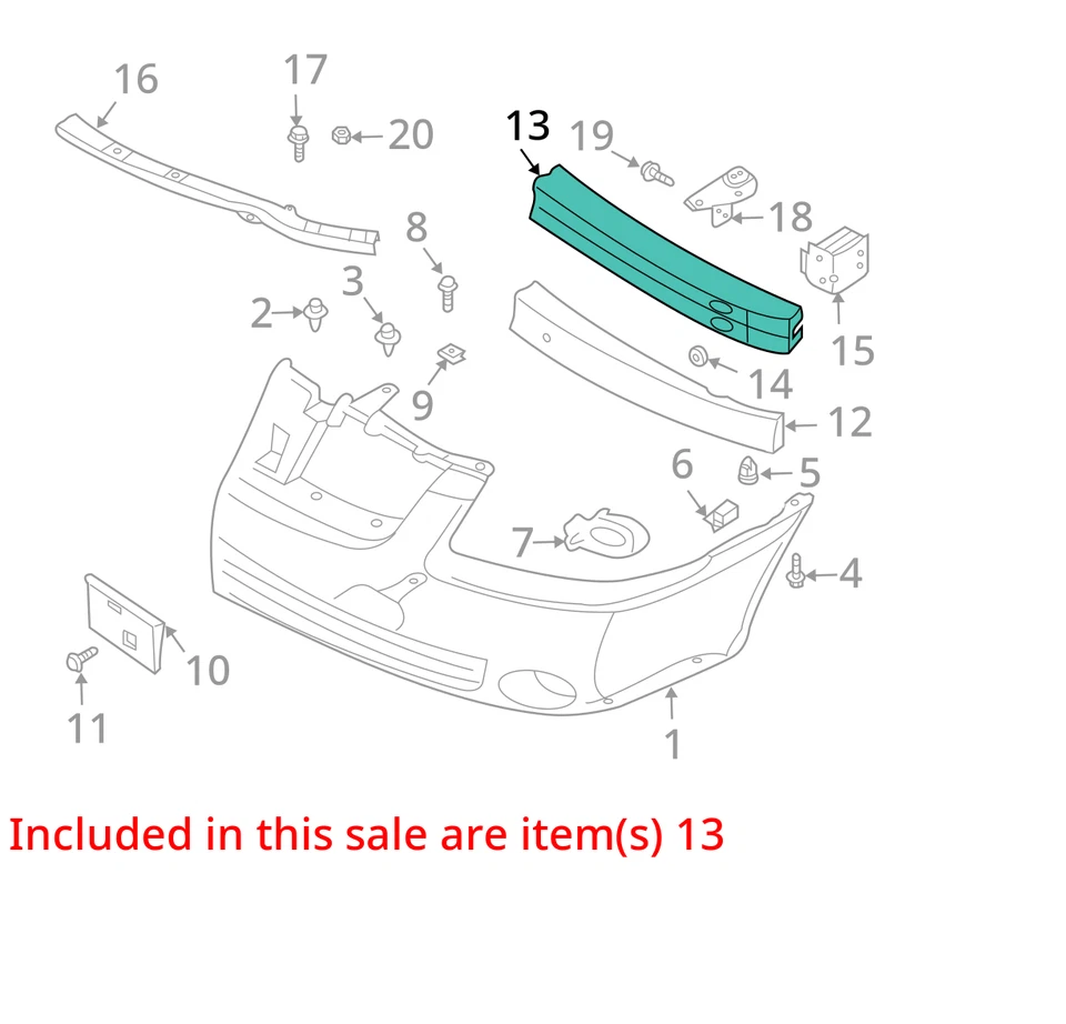 Used Front Bumper Reinforcement Front fits: 2006 Nissan Sentra Front Grade A - Image 3 of 4