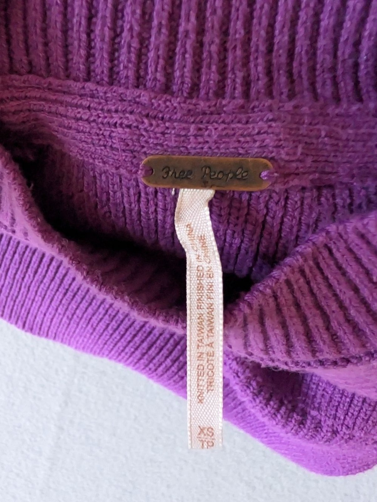 Free People Easy Street Tunic Ribbed Mock Neck Sweater Purple Knit Size XS image 7