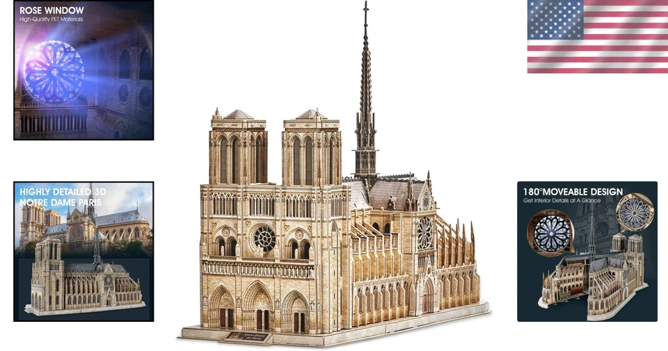 Intricate Notre Dame de Paris Architecture Puzzle - Image 2 of 4