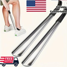 Long Handle Shoe Horn Stainless Steel Metal Shoe Helper Shoes Remover Shoehorn