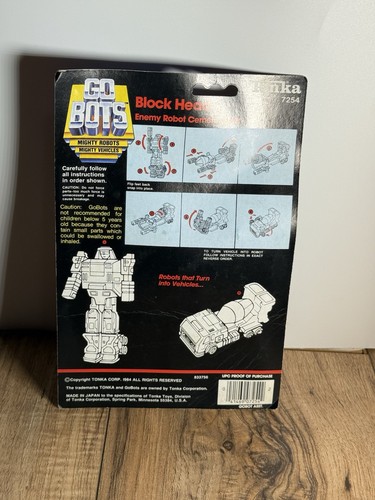 GoBots Block Head 17 1984 Tonka On Card Enemy Robot Cement Mixer Vintage Opened - Picture 8 of 8