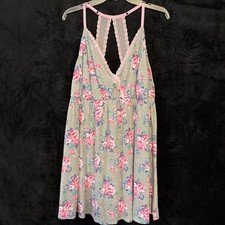 Sleep by Cacique Gray Floral Lacy Babydoll NIghtgown Sz 22/24 3X 