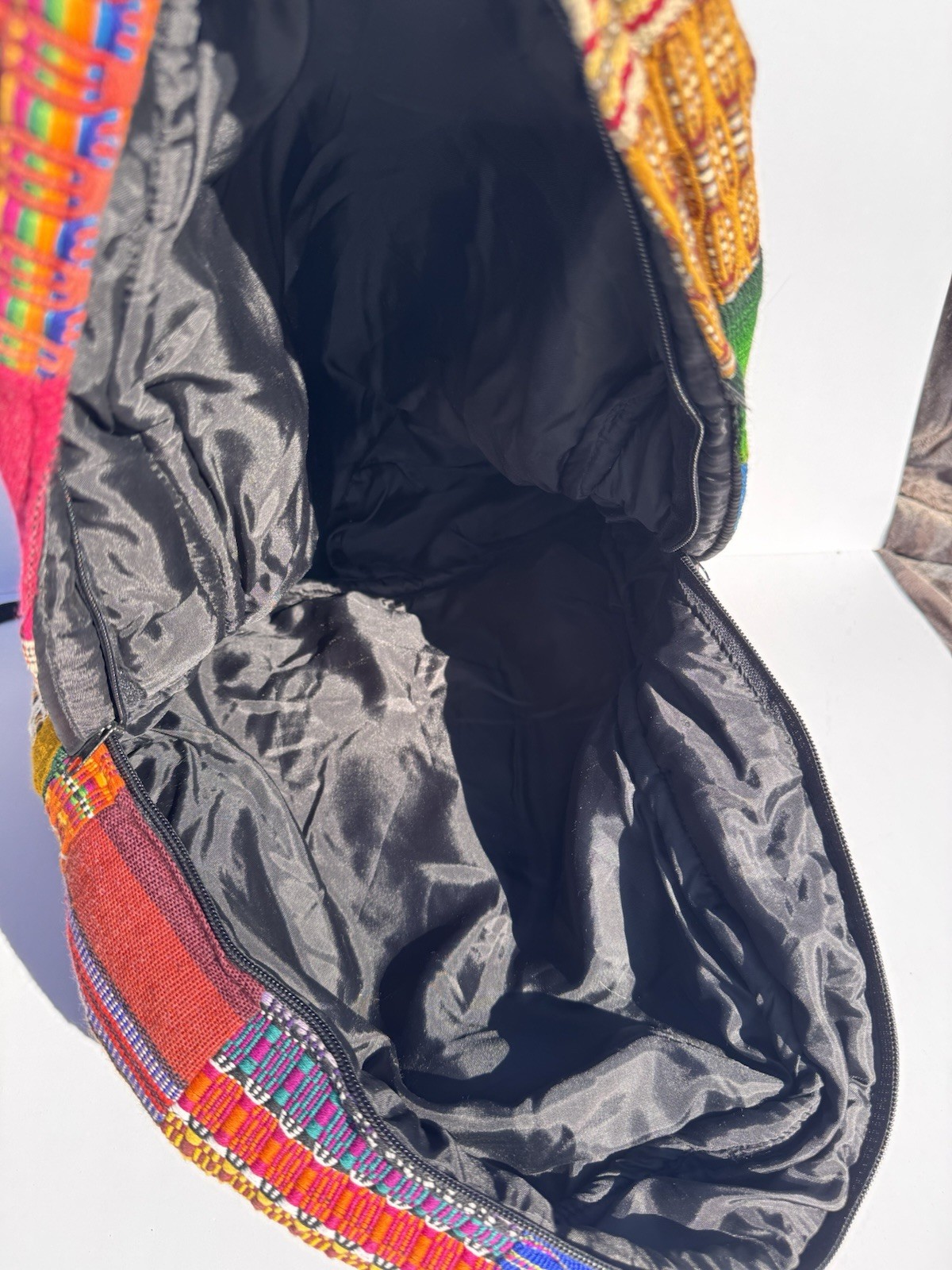 Guatemalan Woven Patchwork Backpack Boho Hippie F… - image 4