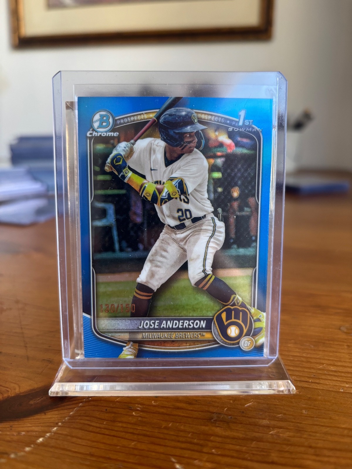2025 Bowman Chrome 1st Rookie Milwaukee Brewers Jose Anderson Blue Parallel /150