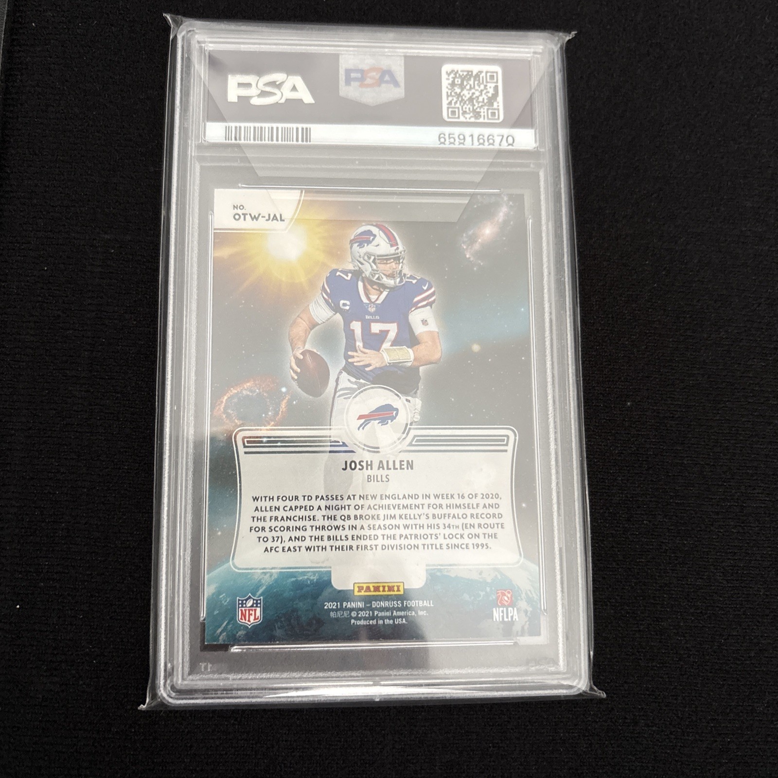JOSH ALLEN 2021 DONRUSS OUT OF THIS WORLD #OW-JA PSA 10 GEM MINT RARE  view 2