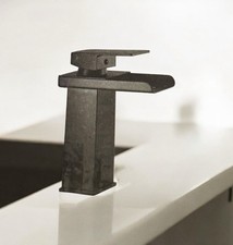 Basin Faucet Waterfall Style Black For Bathroom Sink