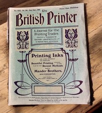 Victorian British Printer Journal 1909 130 Advertising Art Nouveau Colour Plate