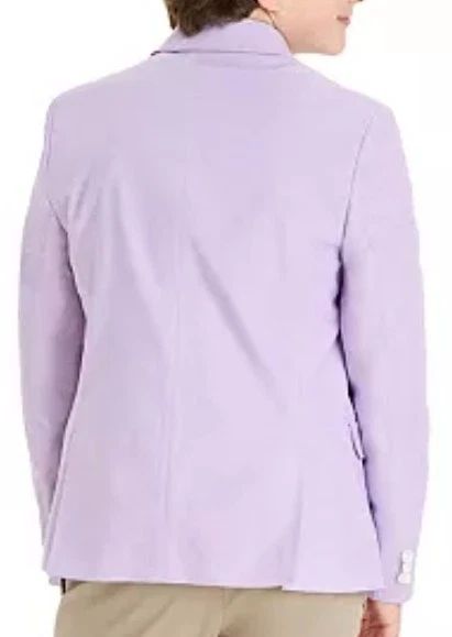B By BROOKS BROTHERS Big Boys Chambray Classic-Fit Sports Coat in Lilac 14R NEW - Image 2 of 4