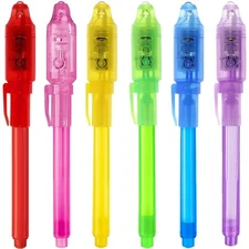 Invisible Ink Pen Upgraded Spy Invisible Ink Pen with UV Light Magic Marker f...