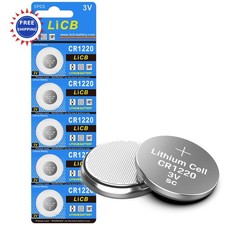 CR1220 Battery 5 Pack Long Lasting High Capacity Lithium Coin Button Cell LiCB