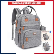 Sac à langer BabbleRoo à dos 26 L Gris avec tapis poussette