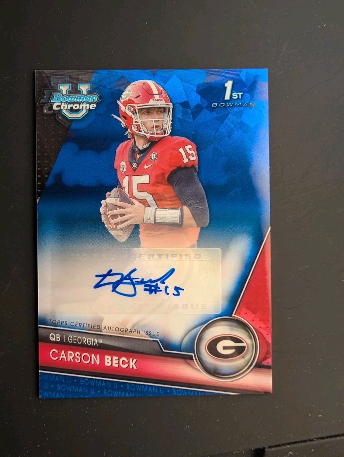 Carson Beck Sapphire Auto 2023 Bowman Chrome U University