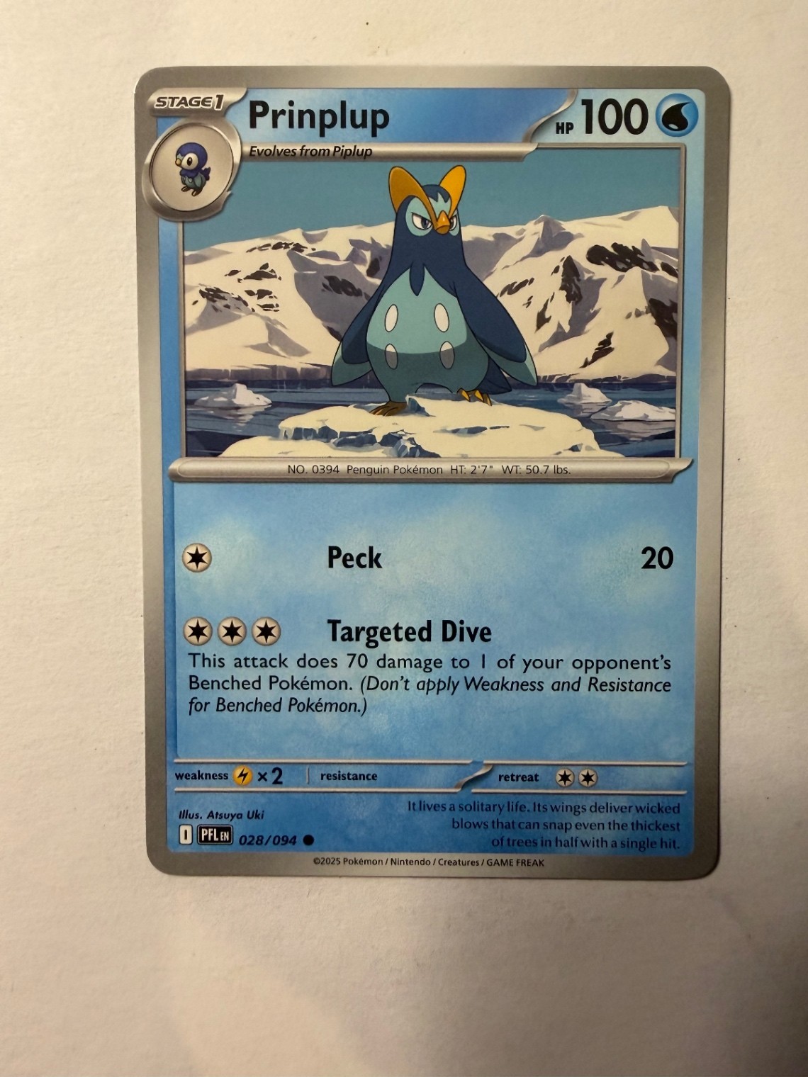 Prinplup ME02: Phantasmal Flames 028/094 NM English Pokemon Card