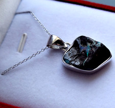 Unikat 925 Silber Halsketten Anhänger Boulder Opal Edelstein Echtschmuck