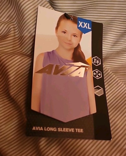 New Girl's Green Striped AVIA Long Sleeved T Shirt Size XXL - Picture 3 of 3
