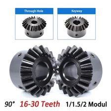 1/1.5/2 Mod Bevel Gear 90° Bevel Teeth 16-30 Teeth Transmission Gears 45# Steel
