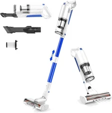 WHALL Cordless Stick Vacuum Cleaner 280W Brushless Motor - White/Blue