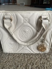 Valentino Orlandi Ivory White Color Quilted Monogram Handbag. No Crossbody Strap