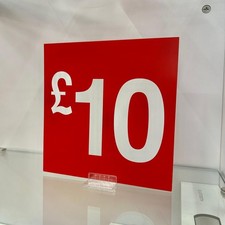 £10 Sale Price Display Card | POS Sign Holder | Retail Promotional Card Display