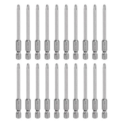 20pcs Magnetic Phillips Screwdriver Bit PH1 1/4'' Hex Shank 75mm Long 4mm Rod
