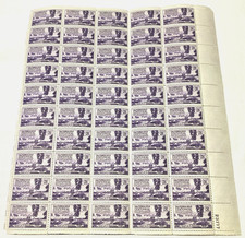 1948 California Gold Centennial Postage Stamp Sheet of 50