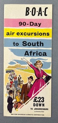 BOAC South Africa Vintage Airline Brochure 1960 De Havilland Comet 4 B.O.A.C.
