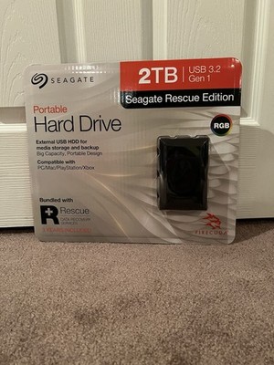 Seagate FireCuda Gaming HDD 2TB USB 3.2 RGB Portable External PC Mac Xbox