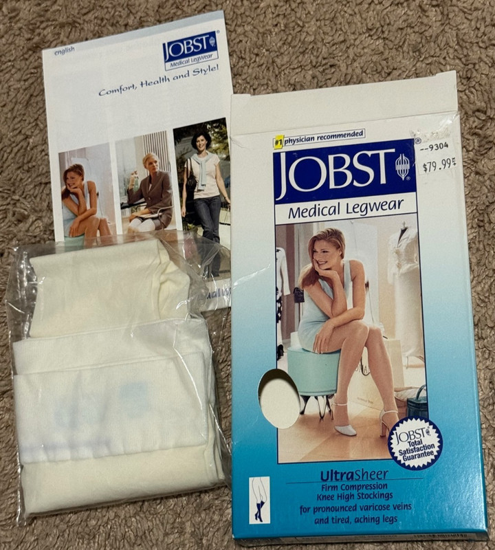 Jobst Medical Compression Stockings 20-30mmHg White Large/SBand White