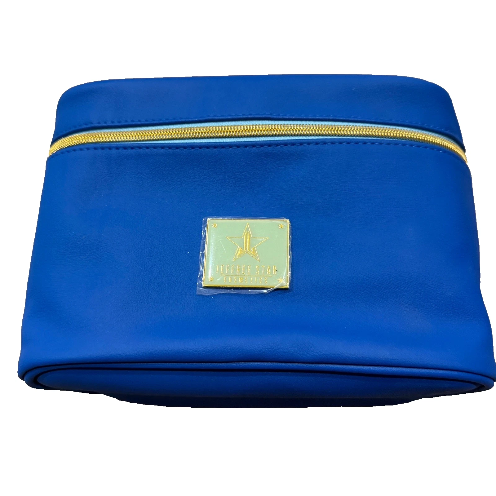 Jeffree Star Cosmetics Dark Blue Zip Train Case Travel Makeup Bag Gold Zipper
Opens in a new window