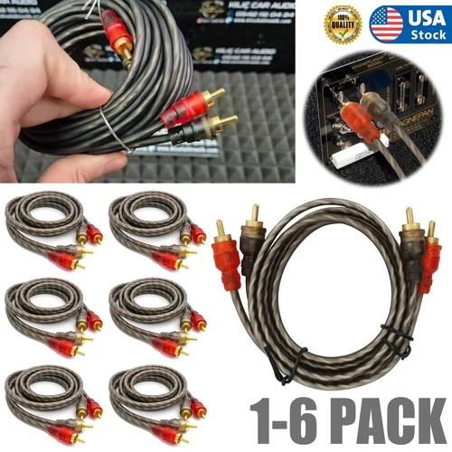 6 PACK  RCA Audio Cable Twisted Pair with Noise Reduction Interconnect Amp Wire