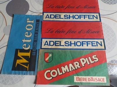 4 HUT KAPPE PAPIER BIER BRAUEREI COLMAR METEOR ADELSHOFFEN
