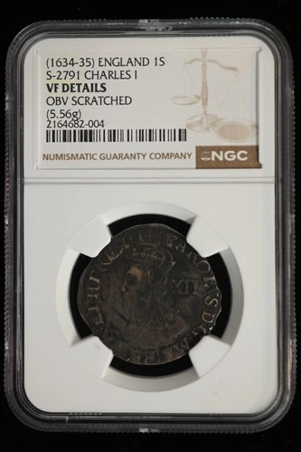 1634-35 England. Shilling. NGC VF Deatils