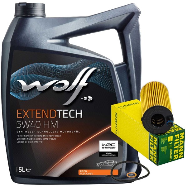MotoröL Set Wolf oil 5W40 5 Liter + ÖLfilter FüR BMW 1Er 2Er 3Er 4Er F20 F31-image