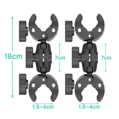 Morsetti Doppia Testa per Insta360 One X2 X3 Moto Bicicletta Doppia Clip Staffa - Foto 11 di 24