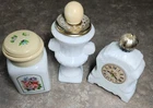 3! Vintage Avon Milk Glass Decanters Beautiful Bathroom Self Decor