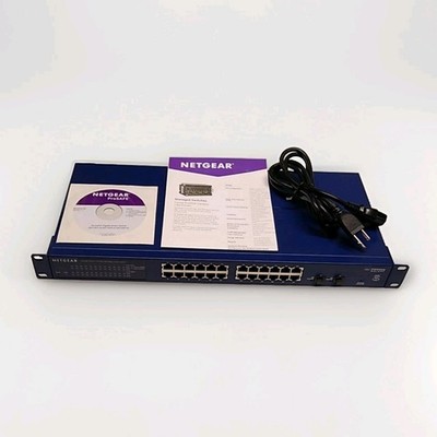 Netgear GS724T Prosafe 24 Port Gigabit Smart Switch with RACK EARS (TESTED)