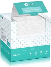 Ditoi 10x12 Inch Disposable Dry Face Towels XL 50 Count