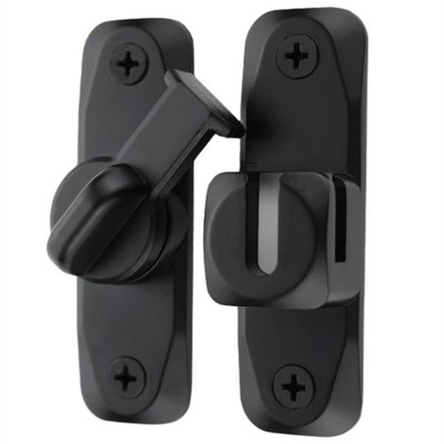 180 Degree Flip Latch for Doors, Thickened Safety Bar Lock, Black