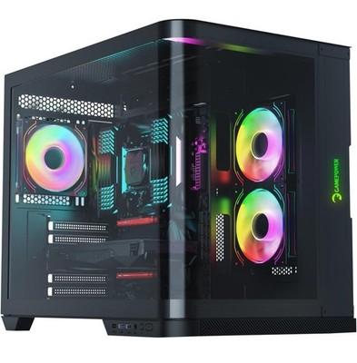 Warcry Vertex Curved Gaming PC Gehäuse, ATX Mid Tower, Inklusive 3X ARGB Lüfter
